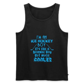 Hockey sur glace Enfant - Débardeur bio Premium Homme - noir - Devant - Michal (187cm)