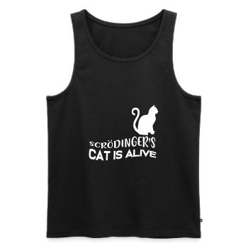 Le chat de Schrödinger - Débardeur bio Premium Homme - noir - Devant - Michal (187cm)
