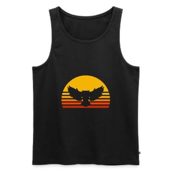 Eule Retro Owl - Männer Premium Bio Tank Top - Schwarz - Vorne - AI Model Male 178 light (178cm)