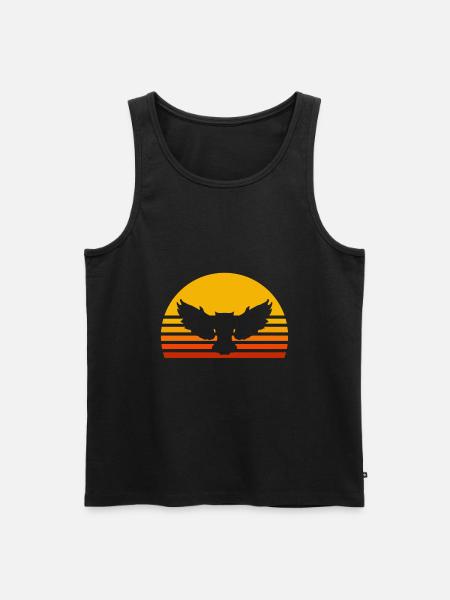 Eule Retro Owl - Männer Premium Bio Tank Top - Schwarz