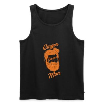 Ginger Bart - Männer Premium Bio Tank Top - Schwarz - Vorne - AI Model Male 178 light (178cm)