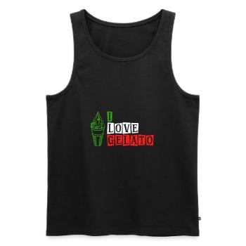 Ich liebe Gelato - Männer Premium Bio Tank Top - Schwarz - Vorne - AI Model Male 178 light (178cm)