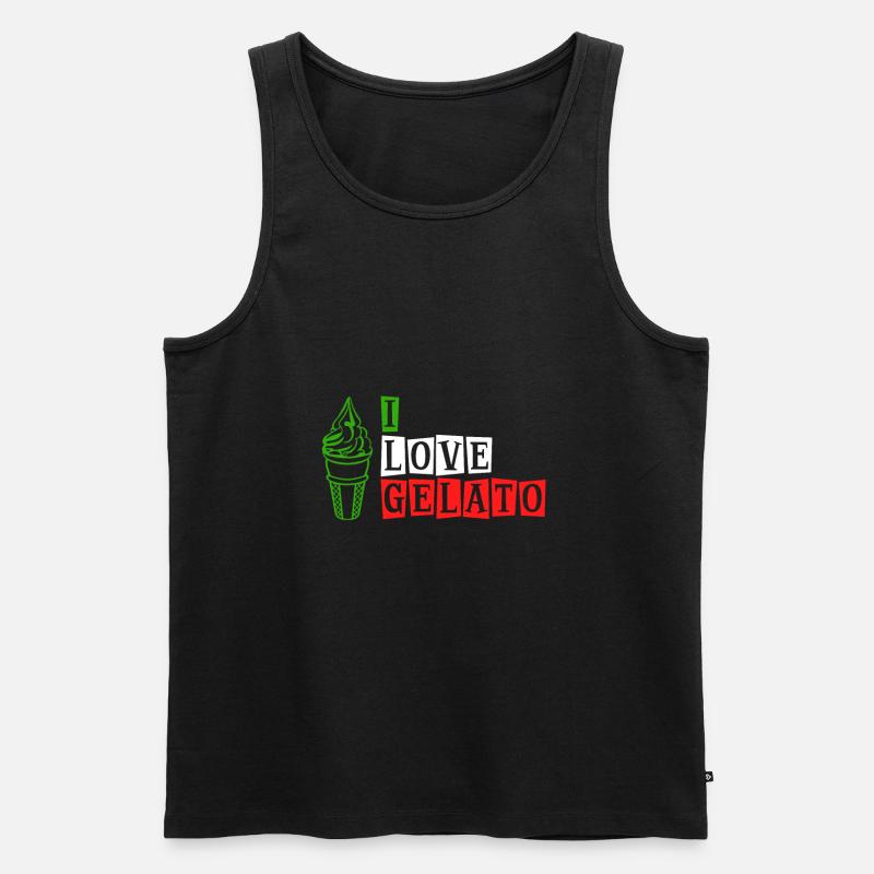 Ich liebe Gelato - Männer Premium Bio Tank Top - Schwarz