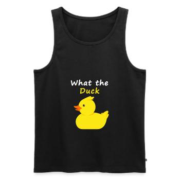 Qu'est-ce que le canard - Débardeur bio Premium Homme - noir - Devant - Michal (187cm)