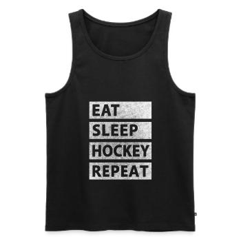 Mangez du Hockey Sommeil Répétez - Débardeur bio Premium Homme - noir - Devant - Michal (187cm)