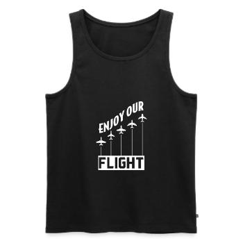 Avion pilote de ligne - Débardeur bio Premium Homme - noir - Devant - AI Model Male 178 light (178cm)