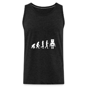 Robotics Roboter Evolution - Männer Premium Bio Tank Top - Anthrazit - Vorne - Alexander (188cm)