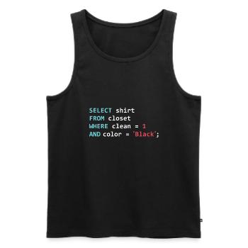 Programmer Database Funny SQL Query - Men's Premium Organic Tank Top - black - Front - AI Model Male 178 light (178cm)