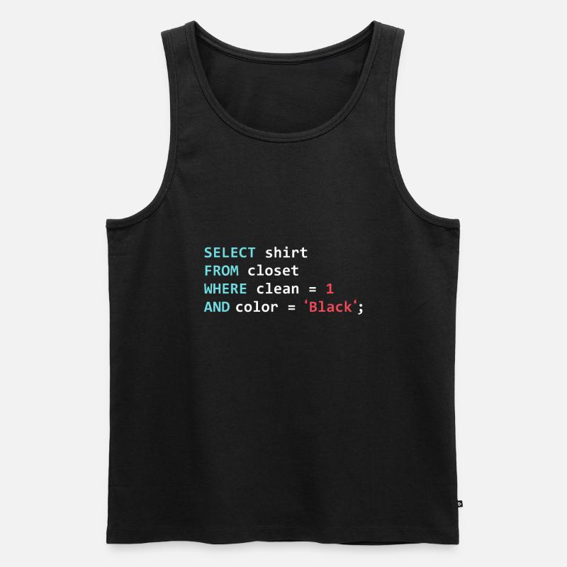 Programmeur Datanbank Funny SQL Query - Débardeur bio Premium Homme - noir