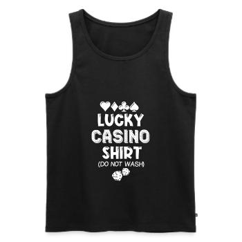 Lucky Casino Shirt - Men's Premium Organic Tank Top - black - Front - Michal (187cm)