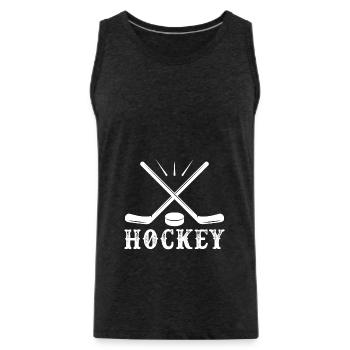 Hockey sur glace - Débardeur bio Premium Homme - charbon - Devant - Alexander (188cm)
