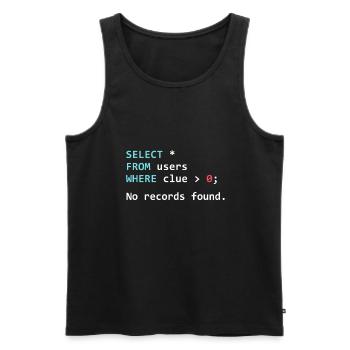Drôle de programmeur Gift SQL Query - Débardeur bio Premium Homme - noir - Devant - AI Model Male 178 light (178cm)