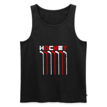 Eishockey - Männer Premium Bio Tank Top - Schwarz - Vorne - AI Model Male 178 light (178cm)