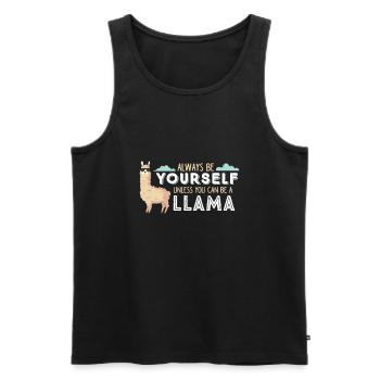 LLama Sois toujours toi-même Lama - Débardeur bio Premium Homme - noir - Devant - AI Model Male 178 light (178cm)