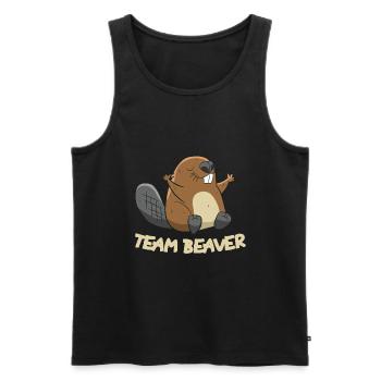 Team Beaver - Men's Premium Organic Tank Top - black - Front - AI Model Male 178 light (178cm)