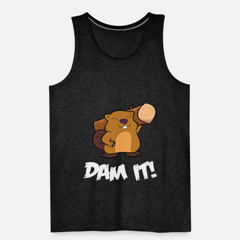 Funny Beaver Dam It Cute Beaver Men's Premium Organic Tank Top
