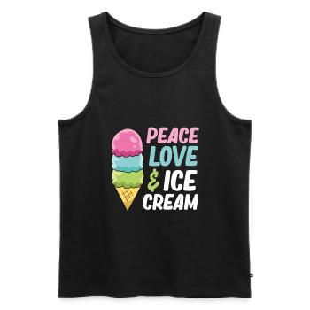 Sommer Eiscreme Kinder Frieden Liebe und Eiscreme - Männer Premium Bio Tank Top - Schwarz - Vorne - AI Model Male 178 light (178cm)