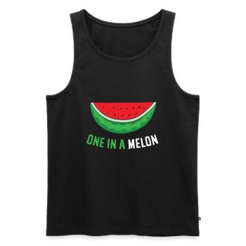 Wassermelone Sommer Eine Aus einer Melone - Männer Premium Bio Tank Top - Schwarz - Vorne - AI Model Male 178 light (178cm)