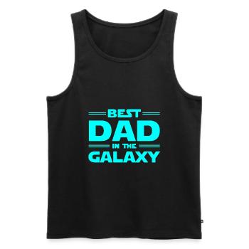 best dad in the galaxy - Débardeur bio Premium Homme - noir - Devant - Michal (187cm)