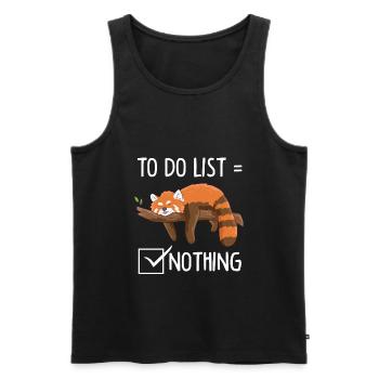 Lazy Panda Todo List Nothing Funny Red Panda - Men's Premium Organic Tank Top - black - Front - AI Model Male 178 light (178cm)