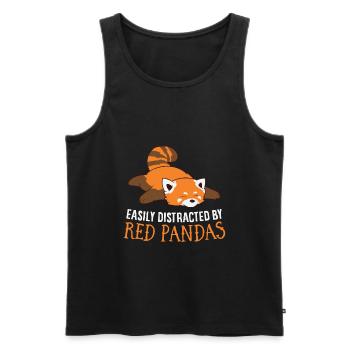 Easily Distracted By Red Pandas - Men's Premium Organic Tank Top - black - Front - Michal (187cm)