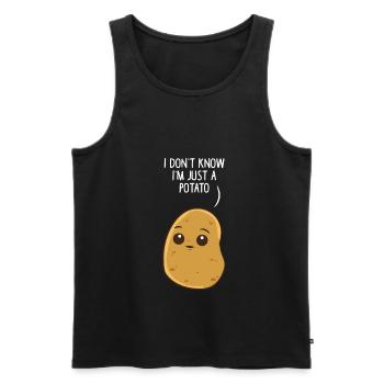 I Don't Know I'm Just A Potato - Men's Premium Organic Tank Top - black - Front - Michal (187cm)