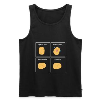Potato Meme I'm A Potato - Men's Premium Organic Tank Top - black - Front - AI Model Male 178 light (178cm)