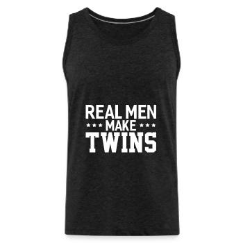 Echte Männer Machen Zwillinge Zwillinge Papa - Männer Premium Bio Tank Top - Anthrazit - Vorne - Alexander (188cm)