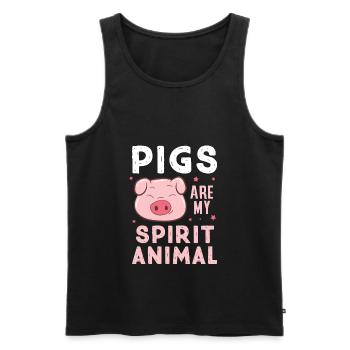 Ferme porcs Sont Mes animaux préférés - Débardeur bio Premium Homme - noir - Devant - Michal (187cm)