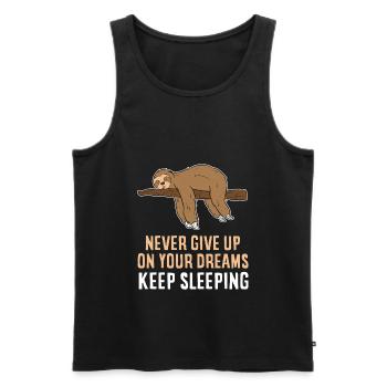 Never Give Up Your Dreams Keep Sleeping Sloth - Men's Premium Organic Tank Top - black - Front - AI Model Male 178 light (178cm)