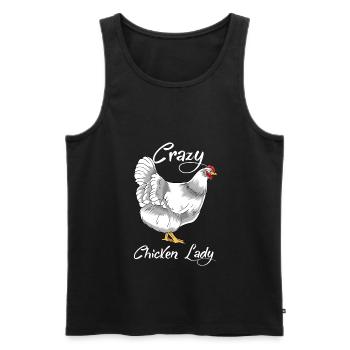 Crazy Chicken Lady - Men's Premium Organic Tank Top - black - Front - AI Model Male 178 light (178cm)