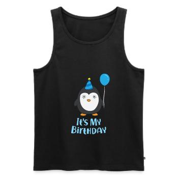 Pingouin Anniversaire Pingouin Anniversaire Enfant Pingouin - Débardeur bio Premium Homme - noir - Devant - Michal (187cm)
