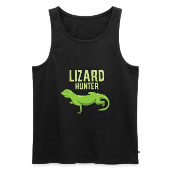 Funny Lizard Hunter Love Lizards - Men's Premium Organic Tank Top - black - Front - AI Model Male 178 light (178cm)