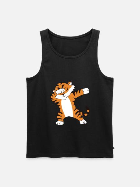 Dabbing Tiger Funny Dancing Tiger - Men's Premium Organic Tank Top - black