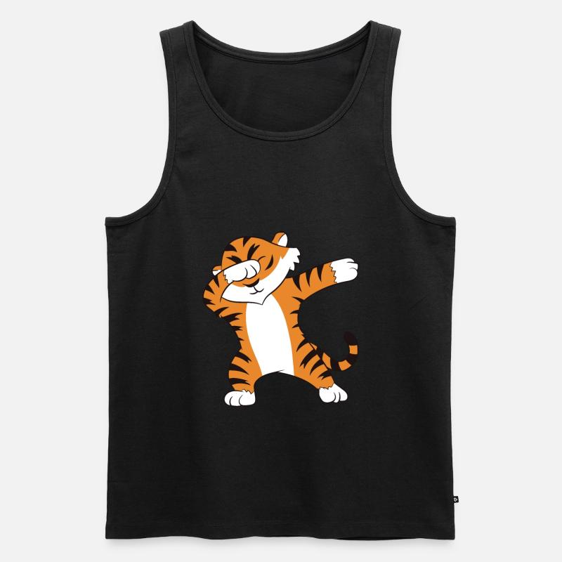 Dabbender Tiger Drôle Debbing Tiger - Débardeur bio Premium Homme - noir