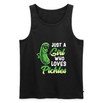 Just A Girl Who Loves Pickles Pickle Girl - Men's Premium Organic Tank Top - black - Front - AI Model Male 178 light (178cm)