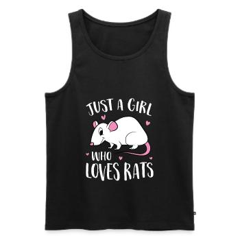 Juste Une fille Le Rat Aime doux Rat - Débardeur bio Premium Homme - noir - Devant - Michal (187cm)