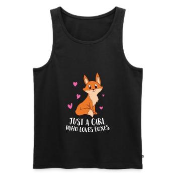 Nur Ein Mädchen Das Füchse Liebt Fuchs Mädchen - Männer Premium Bio Tank Top - Schwarz - Vorne - Michal (187cm)