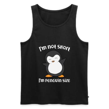 Cute Penguin I'm Not Short I'm Penguin Size - Men's Premium Organic Tank Top - black - Front - AI Model Male 178 light (178cm)