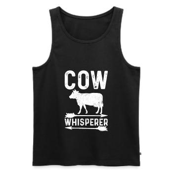 Cow Whisperer Farmer Funny Cow Farmer - Men's Premium Organic Tank Top - black - Front - AI Model Male 178 light (178cm)