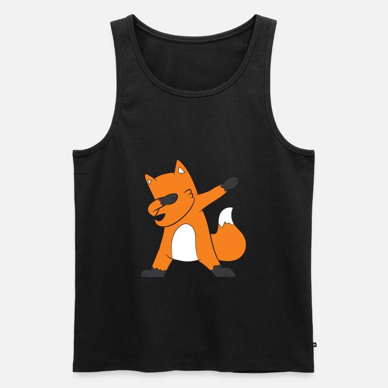 Dabbender Fuchs Dabbing Fox - Männer Premium Bio Tank Top - Schwarz