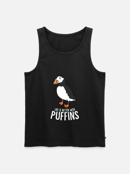 Life Is Better With Puffins - Men's Premium Organic Tank Top - black