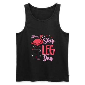 Funny Flamingo Never Skip Leg Day Flamingo - Men's Premium Organic Tank Top - black - Front - Michal (187cm)