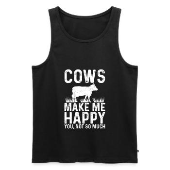 Cows Make Me Happy You, Not so much Farmer Cow - Men's Premium Organic Tank Top - black - Front - Michal (187cm)