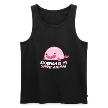 Blobfish Is My Spirit Animal Funny Blobfish Meme - Men's Premium Organic Tank Top - black - Front - AI Model Male 178 light (178cm)