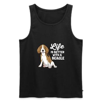 Funny Beagle Dog Life Is Better With A Beagle - Men's Premium Organic Tank Top - black - Front - AI Model Male 178 light (178cm)