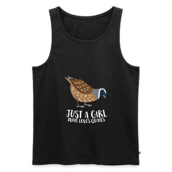 Seulement une fille qui aime l’oiseau de caille - Débardeur bio Premium Homme - noir - Devant - Michal (187cm)