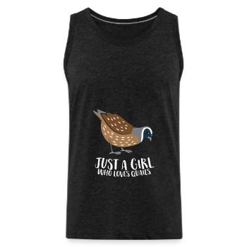 Just a Girl Who Loves Quails Cute Birds Love - Men's Premium Organic Tank Top - charcoal grey - Front - Alexander (188cm)