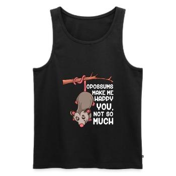 Les opossums me font heureux Opossum doux - Débardeur bio Premium Homme - noir - Devant - Michal (187cm)