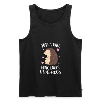 Nur ein Mädchen, das Igel liebt süsses Igel - Männer Premium Bio Tank Top - Schwarz - Vorne - Michal (187cm)